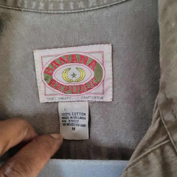 VTG Banana Republic military Jumpsuit shoulder pads and airplane pin - Picture 5 of 15